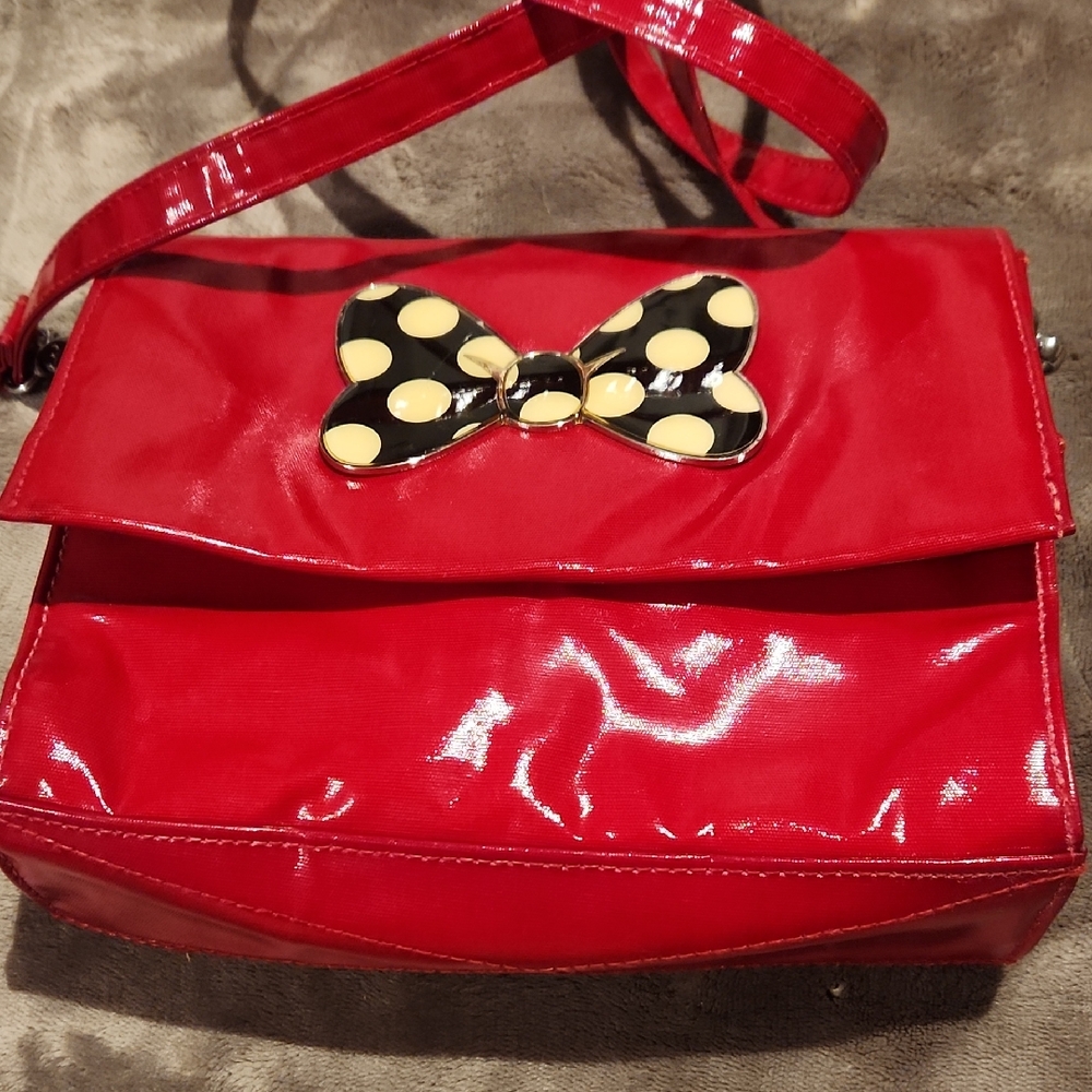 Red Vinyl DISNEY park Crossbody Bag